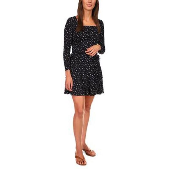 Michael Kors Floral-Print Tiered Skirt Crew Blue - Picture 2 of 3